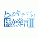 とあるキチガイの俄か発言Ⅱ（カップリングか…）