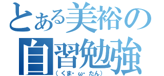 とある美裕の自習勉強（（くま・ω・たん））