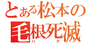 とある松本の毛根死滅（ハゲ）