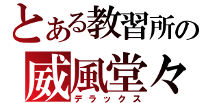 とある教習所の威風堂々（デラックス）