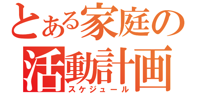 とある家庭の活動計画（スケジュール）