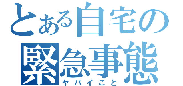 とある自宅の緊急事態（ヤバイこと）