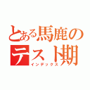 とある馬鹿のテスト期間（インデックス）