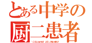 とある中学の厨二患者（＼（゜ロ＼）ココハドコ？ （／ロ゜）／アタシハダアレ？）