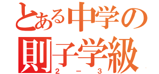 とある中学の則子学級（２－３）