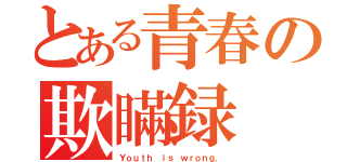 とある青春の欺瞞録（Ｙｏｕｔｈ ｉｓ ｗｒｏｎｇ．）