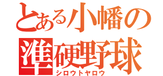 とある小幡の準硬野球（シロウトヤロウ）