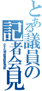 とある議員の記者会見（少子化問題高齢者問題）