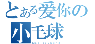 とある爱你の小毛球（Ｍａｏ ｑｉｕｋｏｎｇ）