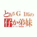 とあるＧＩ馬の仔か弟妹（ミーハー指名枠）