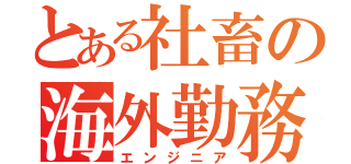 とある社畜の海外勤務（エンジニア）