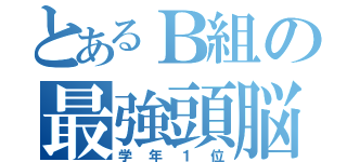 とあるＢ組の最強頭脳（学年１位）