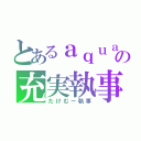 とあるａｑｕａお嬢様の充実執事（たけむー執事）