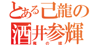 とある己龍の酒井参輝（俺の嫁）