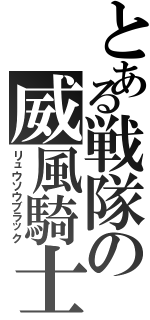 とある戦隊の威風騎士（リュウソウブラック）