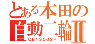 とある本田の自動二輪Ⅱ（ＣＢ１３００ＳＦ）