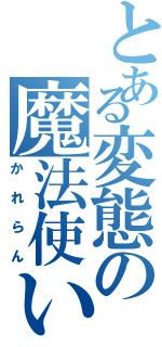 とある変態の魔法使い（かれらん）