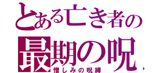 とある亡き者の最期の呪（憎しみの呪縛）