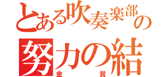 とある吹奏楽部の努力の結晶（金賞）