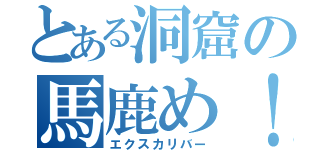 とある洞窟の馬鹿め！（エクスカリバー）