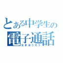 とある中学生の電子通話（なまほうそう）