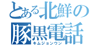 とある北鮮の豚黒電話（キムジョンウン）