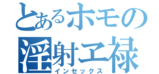 とあるホモの淫射ヱ禄（インセックス）