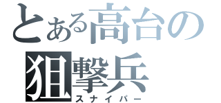 とある高台の狙撃兵（スナイパー）