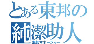 とある東邦の純潔助人（無知マネージャー）