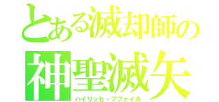 とある滅却師の神聖滅矢（ハイリッヒ・プファイル）