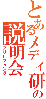 とあるメディ研の説明会（ブリーフィング）