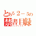 とある２－５の禁書目録（インデックス）