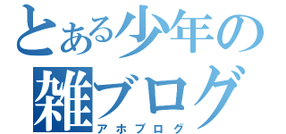 とある少年の雑ブログ（アホブログ）