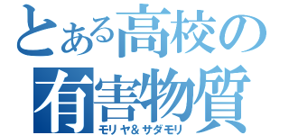 とある高校の有害物質（モリヤ＆サダモリ）