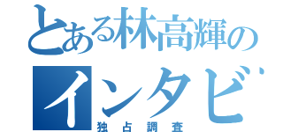 とある林高輝のインタビュー（独占調査）