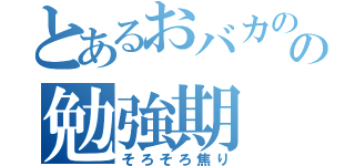 とあるおバカのの勉強期（そろそろ焦り）