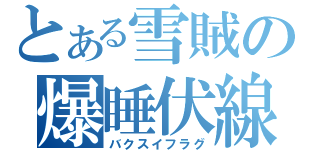 とある雪賊の爆睡伏線（バクスイフラグ）