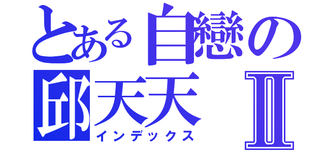 とある自戀の邱天天Ⅱ（インデックス）