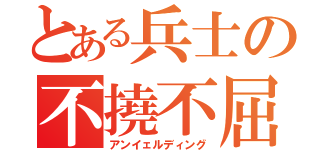 とある兵士の不撓不屈（アンイェルディング）