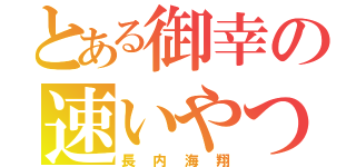 とある御幸の速いやつ（長内海翔）