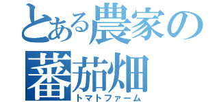 とある農家の蕃茄畑（トマトファーム）