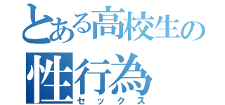 とある高校生の性行為（セックス）