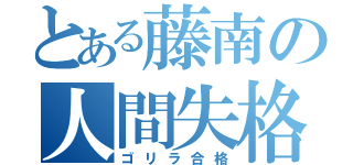 とある藤南の人間失格（ゴリラ合格）