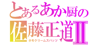 とあるあか厨の佐藤正道Ⅱ（ホモクリームスパッツ）