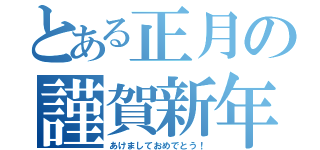 とある正月の謹賀新年（あけましておめでとう！）