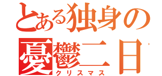 とある独身の憂鬱二日（クリスマス）