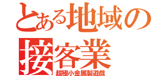 とある地域の接客業（超極小金属製遊戯）