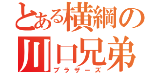 とある横綱の川口兄弟（ブラザーズ）