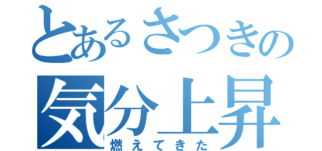 とあるさつきの気分上昇（燃えてきた）