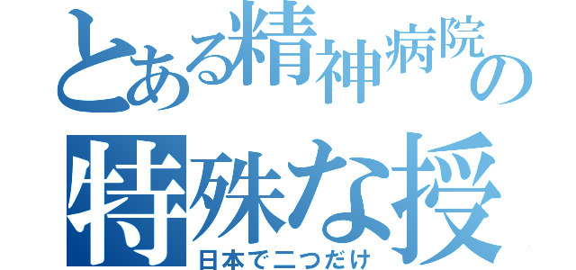 とある精神病院の特殊な授業（日本で二つだけ）